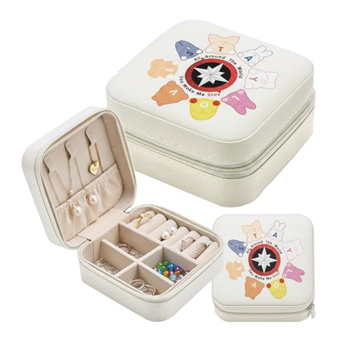 XIAZHDZ Korea Pop Merch Schmuckbox Schmuck Organizer für STAYs | Tragbare Aufbewahrungsbox für Ringe Ohrringe & Ketten | Korea Fan Geschenkidee