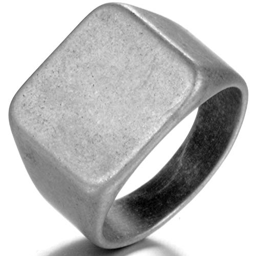 Stainless Steel Signet Ring Black Silver Gold Classical Cocktail Husband Father Valentine