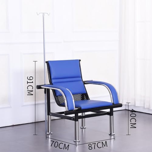 Leather Phlebotomy Chair with Armrests, Steel Frame Infusion Chair for Clinics & Labs, Soft Padded Waiting Room Seating, Medical Office Furniture