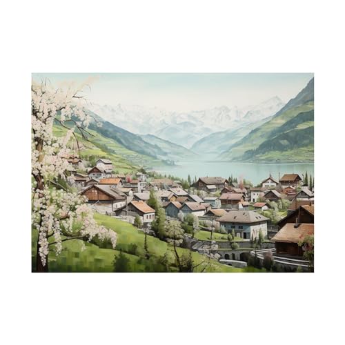Toile d'art mural landscape pour masquer mur abimé peinture decoration 70x90