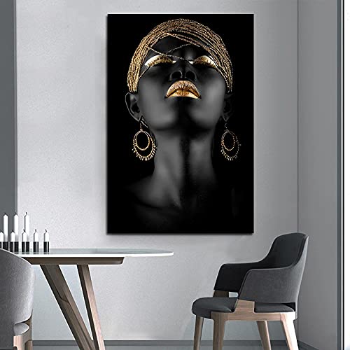 Peinture femme noire africaine art moderne impression de qualité sur toile