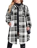 Zeagoo Womens Plus Size Flannel Plaid Button Down...