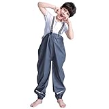 ALTA CALIDAD: TURMIN pantalones de lluvia para niños y niñas hechos de tela Oxford de primera calidad que es anticorrosión, respetuosa con la piel, ecológica y transpirable.