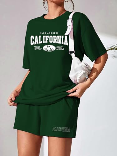 Image of KSHS Women Cotton Night Suit Top & Shorts Set | Loose Fit Printed Nightwear Co Ord Set Stylish Western | Soft Breathable Sleepwear Shorts with Pocket for Women