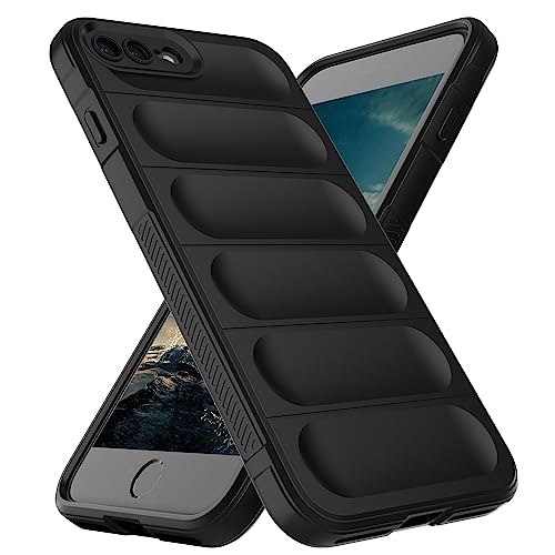 YmhxcY for iPhone 8 Plus/iPhone 7 Plus Case, iPhone 6s Plus/iPhon 6 Plus Case, SoftSilicone Shockproof Fall Prevention Case,Full-Body Protective,Smooth and Soft Touch-Black