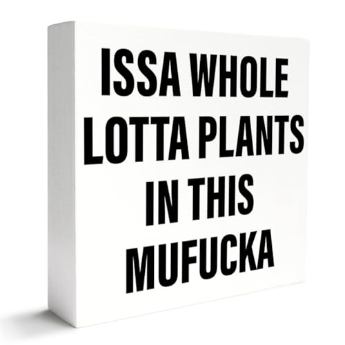 Plant Lover Decor Wooden Box Sign, Plant Garden Gardening Desk Decoration Home Office Kitchen Decor,...