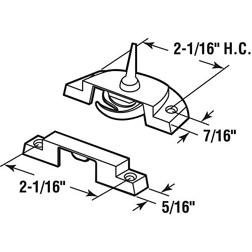 Image of Prime-Line F 27638 Window Sash Lock, Matte Black, Single Pack | 2-1 /16 in Hole Centers, With Keeper, Diecast Cam Action