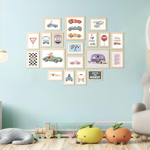Image of upsimples Picture Frames set of 19, Including 8x10, 5x7, 4x6 Natural Frame | Multi Picture Frames Collage Wall Decor, Gallery Wall Frame Set, Gift For Christmas, Mothers' day, Wedding, Dorm, Living Room