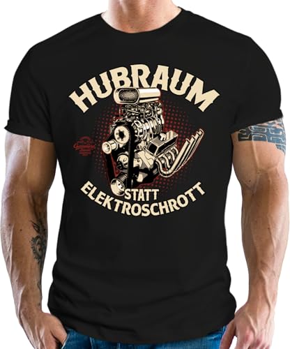Herren T-Shirt für US-Cars Classic Auto Oldtimer Fans - Hubraum statt Elektroschrott