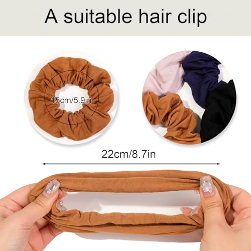 Image of 6 Pack Hair Scrunchies for Women - Hair Ties No Damage Both for Thick Hair or Thin Hair Curl Hair No Crease Scrunchies Ponytail Holder No Hurt Your Hair