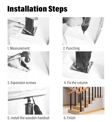 Poteaux de balustre noirs de type D hauteur réglable pour mezzanine