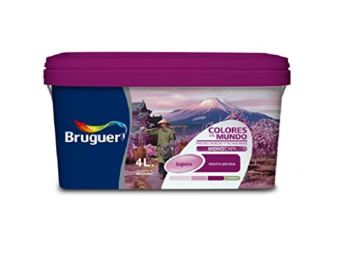 BRUGUER 5162537 Pintura PLÁSTICA Colores Mundo Japon Violeta Nat. 4 L, Negro