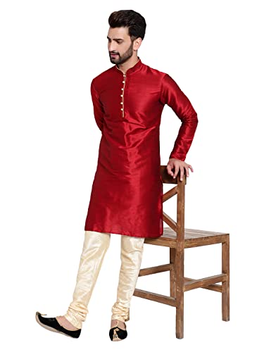 Image of HUZUR Mens Silk 6 Loop Kurta Pajama
