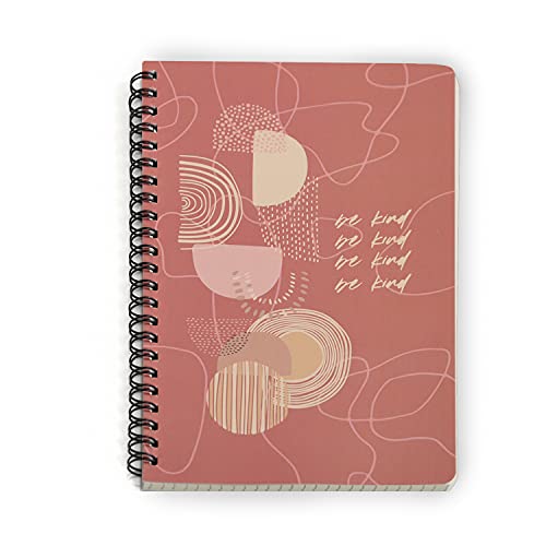 Image of PAPBOO A5 Handy, BE KIND, Easy to Carry Spiral Wiro Notebook : 100 GSM Natural Shade Paper, Dot Grid, 120 Pages, Journal, Diary, Gift