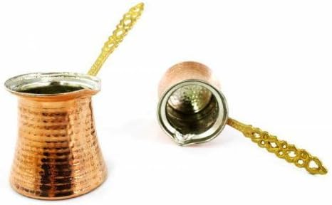Hand Hammered Copper Turkish Greek Arabic Coffee Pot Ibrik Kettle Jazzva Cezve Briki (XL - 340cc - 11.5 oz - 5 demitasse cups) by TurkishCopper