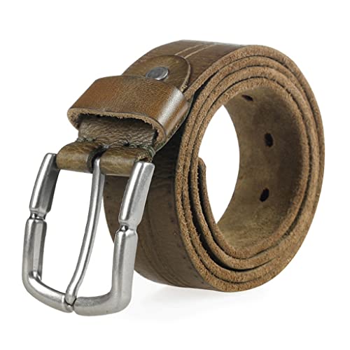 Men's Belts Natural Skin Cowhide Pin Buckle Vintage Belt Belts Jeans Belts Genuine Leather Belt(115CM)