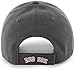 47 Brand MLB Charcoal Gray Team Color Primary Logo MVP Adjustable Structure Baseball Cap Hat, Adult One Size Fits All - Boston Red Sox Charcoal Gray