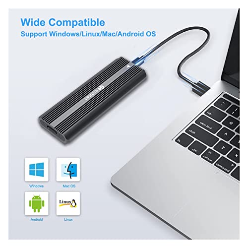 Cablet M.2 NVMe SSD Enclosure USB 3.1 Gen2 10Gbps for 2230/2242/2260/2280 M-Key PCIe SSD, Supports UASP Max 2TB, Tool Free Design (SSD Not Included) - Image 2