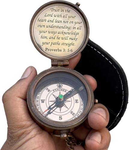 Brújula Grabada para Hombre Proverbios 3:5-6 “Confía en el Señor” | Regalo de Bautizo, Comunión, Graduación miniatura 4
