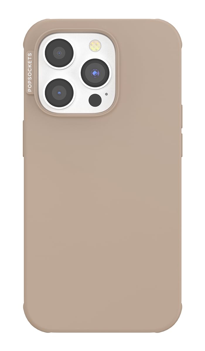 PopSockets iPhone 14 Pro Case with MagSafe, Phone Case for iPhone 14 Pro, Grip Sold Separately, Wireless Charging Compatible, Cute PopSockets - Latte