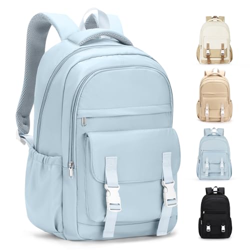HYC00 School Bags for Girls Boys Secondary High Middle School Backpack Womens Casual Daypack 14 Inch Laptop Rucksack Backpack for Travel College Work Bookbags for Teens Girls Schoolbag, Blue