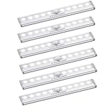 VYANLIGHT Under Cabinet Lights, Motion Sensor 10 LED Light Indoor - Light Strips for Closet, Kitchen, Bathroom, Pantry - Wireless Battery Operated Cabinet Lighting, Peel and Stick Anywhere, 6 Pack