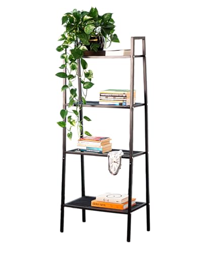Consejos para Comprar Librero de Escalera los más recomendados. 45 Calmind Estante de Libros - Librero Minimalista de 4 Niveles de Metal con Forma de Escalera, Librero con Compartimentos Resistente y Anti Corrosión, Anaquel Metalico Organizador...