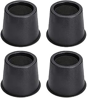 BWKJMY Round Bed Risers Lifts Height of 4 Inch Heavy Duty Set of 4 Pack for Risers for Sofa, Table, and Chair and Bed, Under Bed Storage Space (Black)