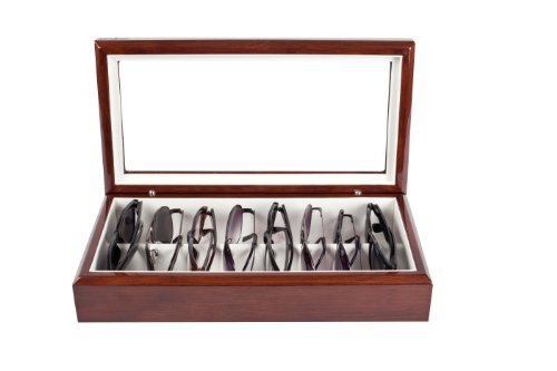Image of OYOBox Maxi Luxury Eyewear Organizer, Lacquered Wood Box for Glasses + Sunglasses