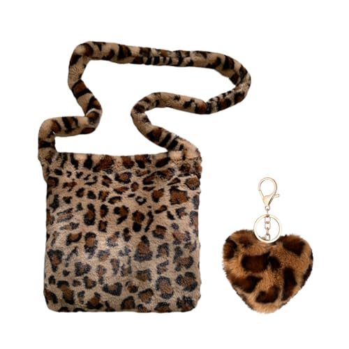 COACOM 1 Bolso De Hombro De Patrón De Leopardo, 1 Decoración Cole En Forma De Corazón, Linda Lujos, Personalidad Creativa, Bolso De Moda Y De Moda Para Mujeres.
