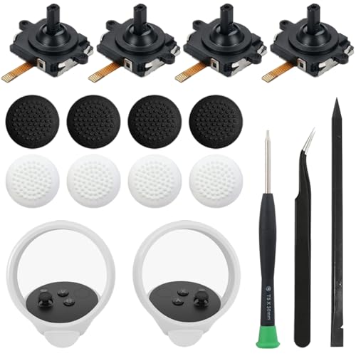 ZHUROUPU 4 Pack Módulo Joystick de Repuesto para Oculus Quest 2 Controlador/Meta Quest VR Controlador, Módulo Sensor de Control de Pulgar Analógico Izquierdo y Derecho con Herramientas