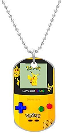 Pokemon Gameboy Pikachu Customized design personalized unique OvaL Dog Tag Pet Tag Cat Animal Tag necklace pendant Bead Chain