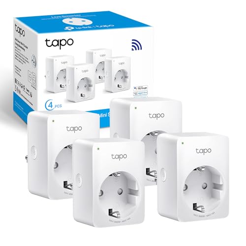 Tapo P110(4-pack) Presa Intelligente con Monitoraggio Energia, Smart Plug Compatibile con Alexa, Monitora il Consumo di Energia, Controllo Remoto Tramite Tapo, 16A 3680W,Confezione da 4 Pezz