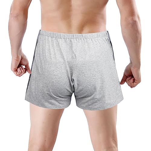 SIQITECHNO Men's Post Surgery Underwear Cotton Tear away Nursing Briefs Reusable Post Surgery Recovery Boxer Breakaway Shorts4