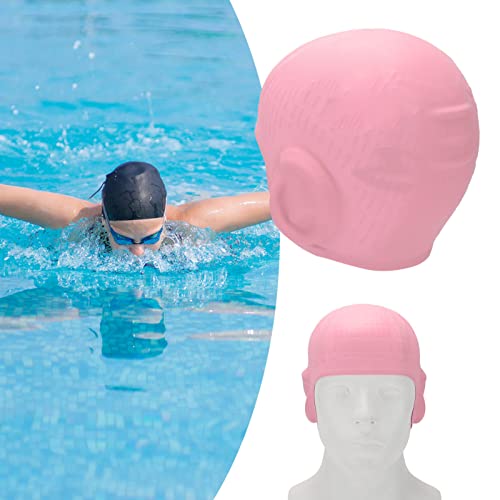Touca de natação de silicone para crianças, tampões de ouvido para crianças Touca de natação para 6-