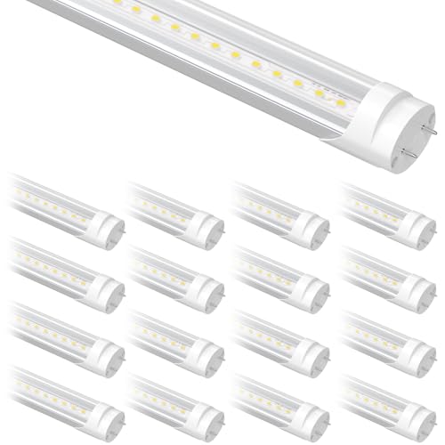 Image of 16-Pack Fluorescent Light Bulbs Replacement 4FT, T8 LED Bulbs 4 Foot Type A+B, 24W (65W Equivalent) 3200LM, 5000K Daylight, 48 Inch Tube, F32T8 or F40T12 LED Replacement, Non-Dimmable