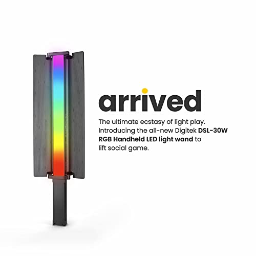 DIGITEK® (DSL-30W RGB) Stick Light Portable Handheld RGB LED Light Wand with Grid, Diffuser & Barn Door Comes with a 5200mAh Built in Battery Pack - Image 4
