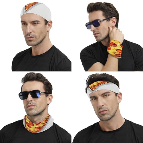 Neck Gaiter Cartoon Pizza Face Mask for Travel Face Cover Scarf for Men Women Elastic Headbands Wind-proof Bandana for Skiing Fishing Hiking Cycling4