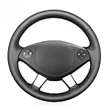 Cubierta para el Volante para Mercedes Benz W639 Viano 2010-2015 Vito 2010-2015 Valente 2012-2015 Protector Antideslizante Cosido a Mano para Volante de...