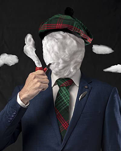 Image of Scottish Tam O' Shanter Hat Tartan Bonnet Pom Pom Wool Flat Cap One Size