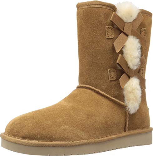 Koolaburra by UGG womens Victoria Short Fashion Boot, Chestnut, 8 US