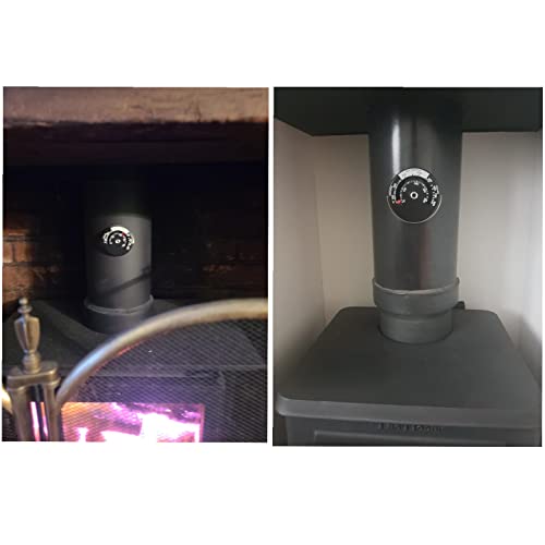 JZK Ofentemperaturanzeige magnetisch, magnetisches Ofen-Thermometer, Ofen-Rauchrohr-Thermometer für Multifuel-Ofen, Feuerofen/Holzbrenner/Holzbrenner-Thermometer, Metall-Kamin-Temperaturanzeige