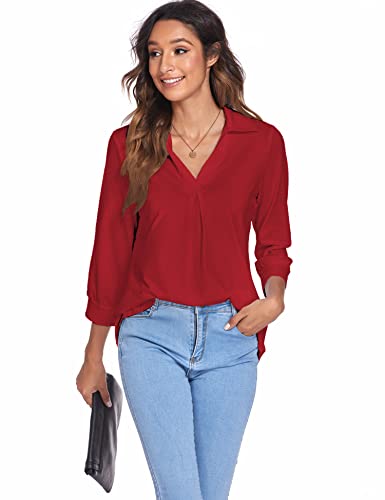 Image of Newchoice Womens 3 /4 Sleeve Shirts Business Casual Tops