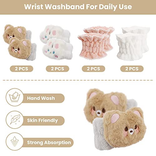 8 Pcs Wrist Spa Washband, Microfiber Wrist Spa Washband Wrist Towels, Face Washing Wristbands, Absorbent Wrist Sweatband For Women Washing Face Prevent Water Spilling Down #TOP3