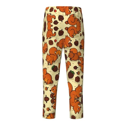 Pajama Pants Pajama Bottoms with Elastic Waistband Sleepwear Lounge PantsCute Squirrel Eating Pine Cones2