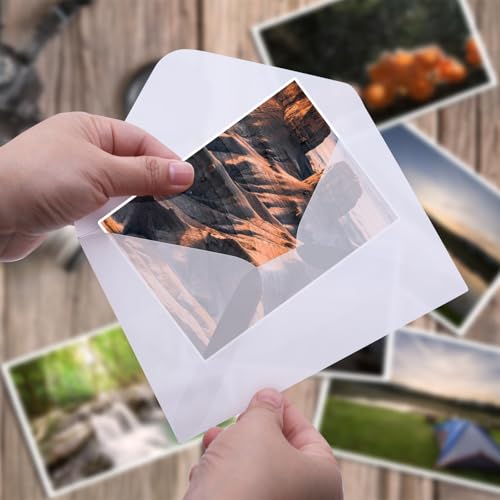 WYYFXY® 50 Stück Transparente Briefumschläge 125 × 185 mm Kuvert Transparente Umschläge Ohne Fenster Envelopes Durchsichtig Briefkuvert Hochzeit, für Grußkarte Postkarte Einladungen