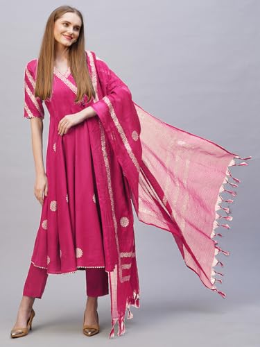 Image of ANNI Designer Rayon Blend Women Kurta Set with Pant & Dupatta