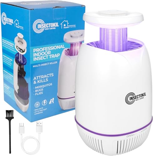 Fly Trap - Fly Zapper Electric Indoor Insect Trap and Killer with UV Light Fan & Bait | Household Bug Zapper Effectively Catches and Kills Fruit Flies, Gnats, Moths, Mosquitoes & Other Flying Insects