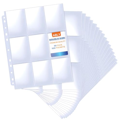 Pokemon Sleeves Baseball Card Sleeves Pages  Fits 3-Ring Binder, Clear  Protective Sheets For Trading Cards Best Binder For Baseball Cards