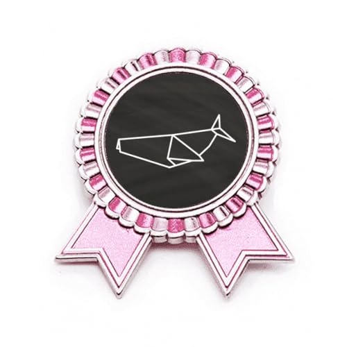 Broche requin géométrique rose en métal Origa taille M accessoire de mode pour femme et homme